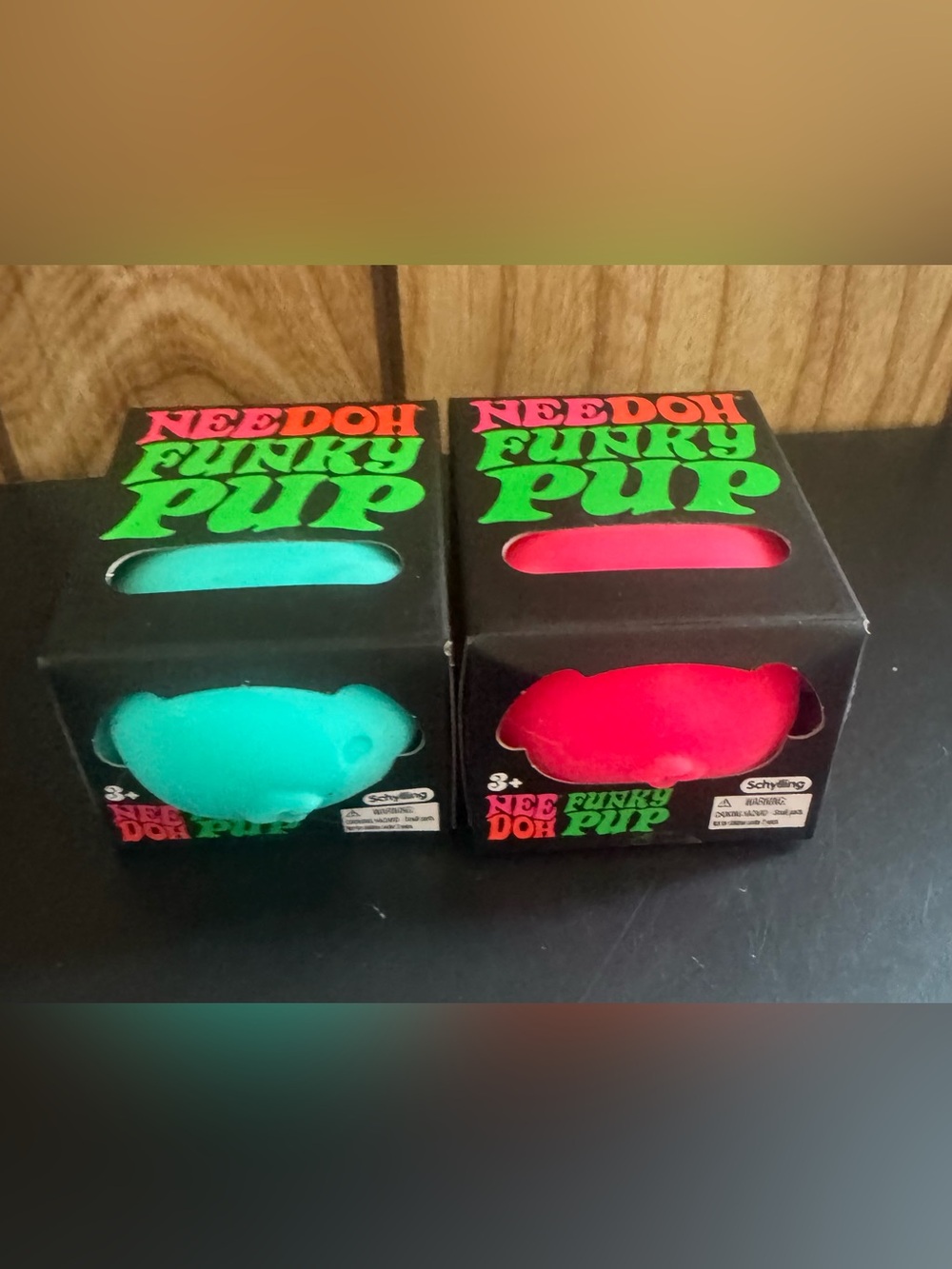Funky Pup Squeaky Toy - Teal and Hot Pink
